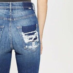 MOTHER SUPERIOR Denim High Rise The Dazzler Shift in ‘My Treat’.  size 28